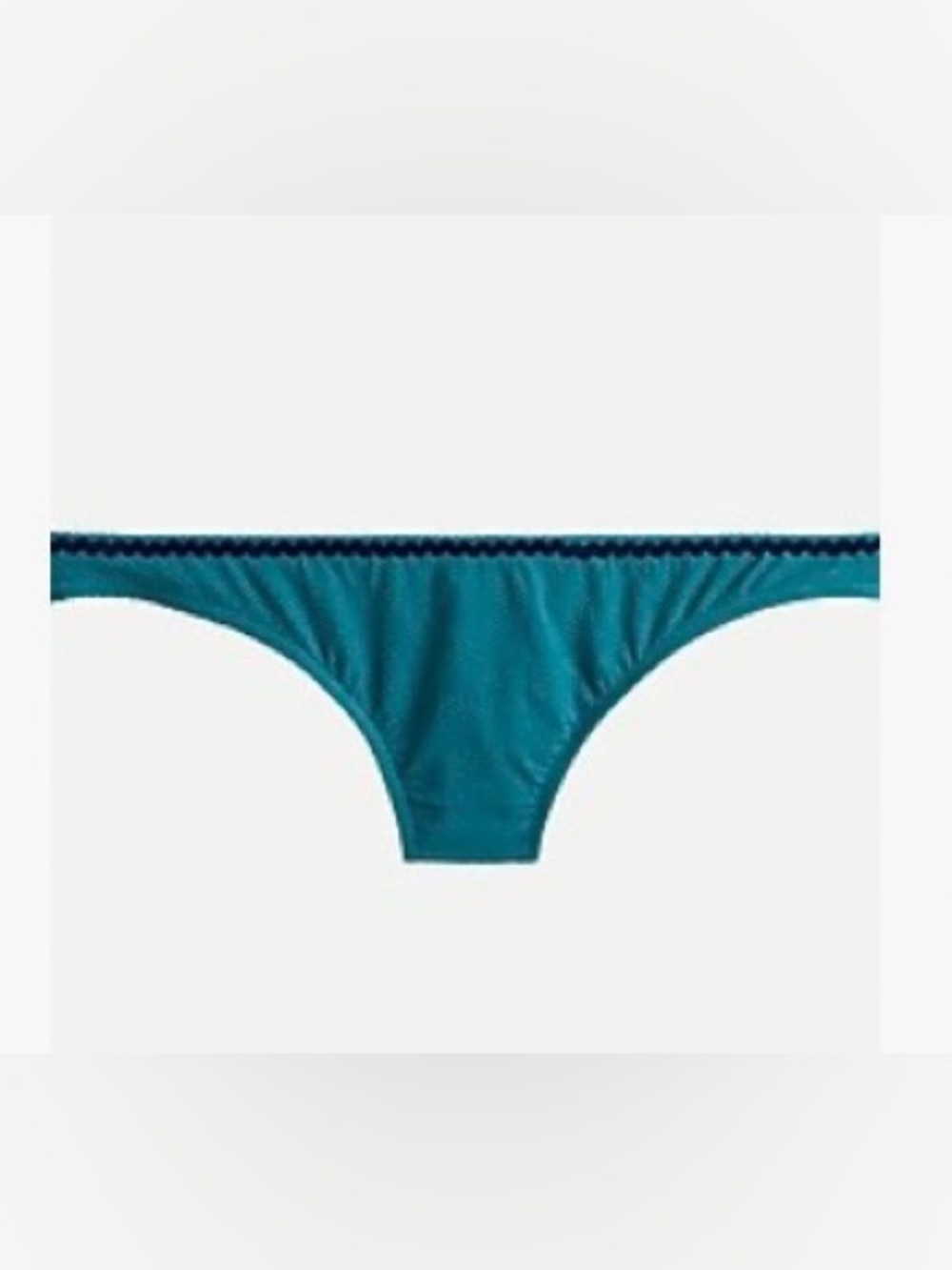 ☀️SALE
 J. Crew Soucy Jade Lowrider Bikini Bottom with Navy Rickrack Trim- Sz M
